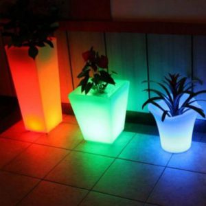 گلدان پلاستیکی چراخ دار فانتزی